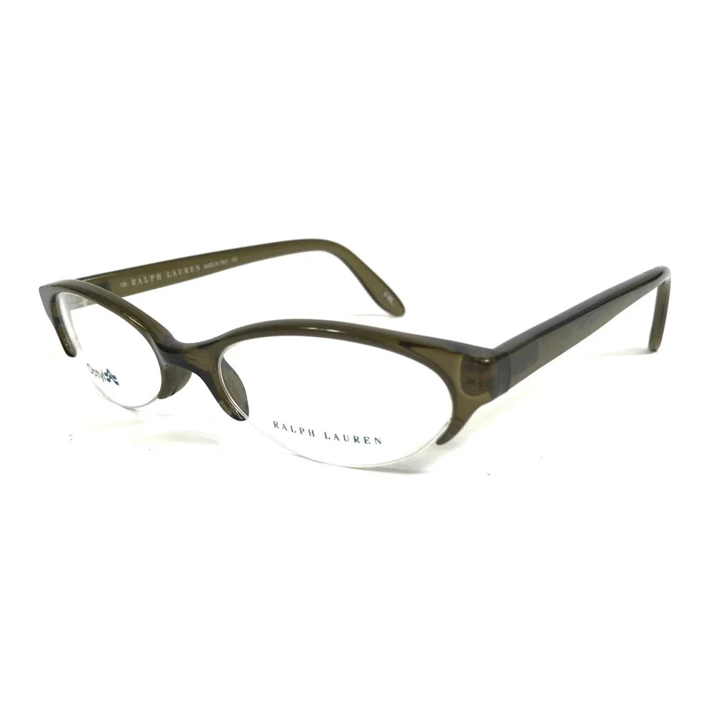 Ralph Lauren Eyeglasses Frames RL693 W9Y Clear Shiny Green Half Rim 50-17-135